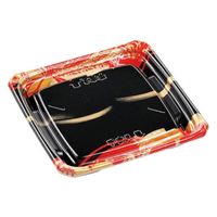 エフピコ 寿司容器 Uステージ3-3 本体 帯流れ赤 40112233 1ケース(600個(50個×12)（直送品）