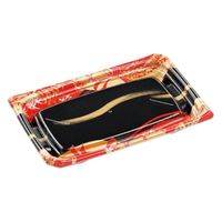 エフピコ 寿司容器 Uステージ2-4 本体 帯流れ赤 40112224 1ケース(800個(50個×16)（直送品）