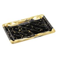 エフピコ 寿司容器 大波皿3-6 本体 黒なぎ金 45900306 1ケース(400個(50個×8)（直送品）