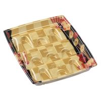 エフピコ 惣菜容器 角盛鉢24-20(30)Dタテ 扇市松金 49258421 1ケース(400個(50個×8)（直送品）