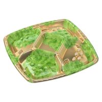 エフピコ オードブル容器 シェルトプラッター角30 本体 金リーフ 49960301 1ケース(200個(10個×20)（直送品）