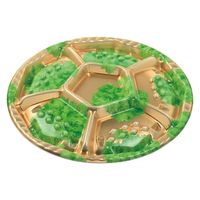 エフピコ オードブル容器 シェルトプラッター丸40 本体 金リーフ 49961400 1ケース(150個(10個×15)（直送品）