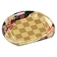 エフピコ 刺身容器 半月皿21-18(V1) 扇市松金 4C449218 1ケース(900個(50個×（直送品）