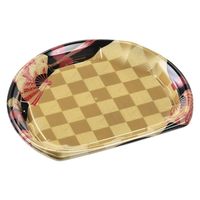 エフピコ 刺身容器 半月皿26-22(V1) 扇市松金 4C449262 1ケース(600個(50個×（直送品）