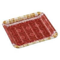 エフピコ オードブル容器 MFPティアラ角皿25-22本体リラD赤 4M025228 1ケース(600個(50個×12)（直送品）