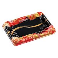 エフピコ 寿司容器 優彩2-3 本体 帯流れ赤 58861203 1ケース(800個(50個×16)（直送品）