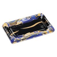 エフピコ 寿司容器 優彩2-3 本体 帯流れ青 58862203 1ケース(800個(50個×16)（直送品）