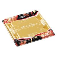エフピコ 寿司容器 優彩3-3 本体 波おうぎ金 58864303 1ケース(600個(50個×12)（直送品）