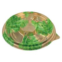 エフピコ オードブル容器 シャトープラッター丸20 本体 金リーフ 7E382020 1ケース(300個(25個×12)（直送品）