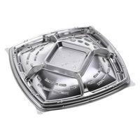 エフピコ オードブル容器 シャトープラッター角50 本体 銀 7E385250 1ケース(160個(10個×16)（直送品）