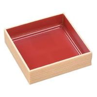 エフピコ 弁当容器 WPS-角150-150 本体 柾目朱 80050121 1ケース(300個(15個×20)（直送品）