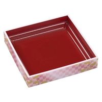 エフピコ 弁当容器 WPS-角214-214(V) 本体 市松春扇 80050166 1ケース(135個(15個×9)（直送品）