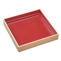 エフピコ 寿司桶 WPS-角270-270透明蓋付 柾目朱 80060025 1ケース(60個(10個×6)（直送品）