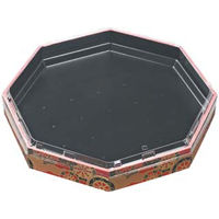 エフピコ 寿司桶 WPS-八角350透明蓋付 御所車黒 80060039 1ケース(40個(10個×4)（直送品）