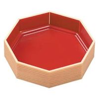 エフピコ 寿司容器 WPS-八角156(V) 本体 柾目朱 80060043 1ケース(300個(15個×20)（直送品）
