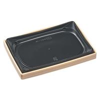 エフピコ 弁当容器 WUS-10 本体 ベージュ柾目黒 8D360100 1ケース(360個(30個×12)（直送品）