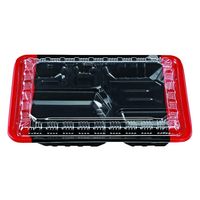 エフピコチューパ 弁当容器 CK-3-1 フチ赤黒セット(エコOP) CP520389 1ケース(400個(50個×（直送品）