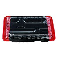 エフピコチューパ 弁当容器 CK-3-2 フチ赤黒セット(エコOP) CP520393 1ケース(400個(50個×8)（直送品）