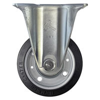 【アウトレット】ハンマーキャスター ハンマー 固定式ゴム車輪(スチールホイール・ラジアルボールベアリング)100mm 1個