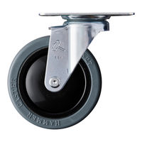 【アウトレット】ハンマーキャスター ハンマー 静音旋回式ゴム車輪(ナイロンホイール・ラジアルボールベアリング)100 1個