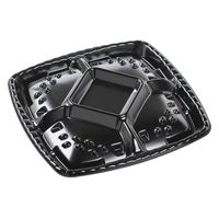 エフピコ オードブル容器 シェルトプラッター角40 本体 黒 49920401 1ケース(200個(10個×（直送品）