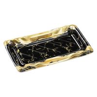 エフピコ 寿司容器 大波皿2-5(V1) 本体 黒なぎ金 4C403205 1袋(50個)（直送品）