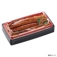 エフピコ ウッド容器 WUS-302 本体 黒地黒千筋赤 8D443020 1ケース(360個(20個×18)（直送品）