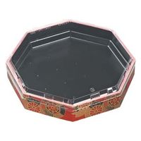 エフピコ 寿司桶 WPS-八角280透明蓋付 御所車黒 80060035 1袋(10個)（直送品）