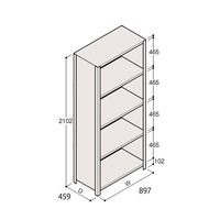 アズワン 軽量棚 ERR密閉型 H2100×W900×D450 有効棚 4段 67-5246-95 1個（直送品）