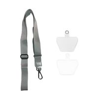 Trimate カラビナ付きネックストラップ&外付けストラップホール(2枚)グレー TR-STP009-GY 1個 67-4920-97（直送品）