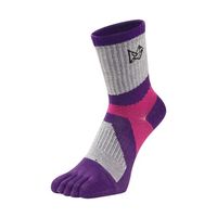 エビスニット メリノウールミドルソックス 5指タイプ パープル 23~25cm TR-1426 1足 67-4573-53（直送品）