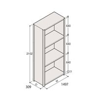 アズワン 軽量棚 ERR密閉型 H2100×W1500×D300 有効棚 3段 67-5246-88 1個（直送品）