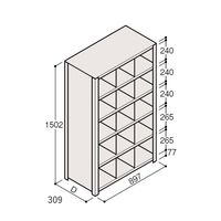アズワン 軽量棚 ERR仕切型 H1500×W900 ×D300 有効棚 5段 3分割 67-5245-40 1個（直送品）