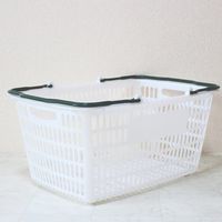 大和産業 買い物かご SLー20 ナチュラル把手エバーグリーン 10個セット SL-20-NREGR-10P 1セット(10個)（直送品）