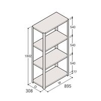 アズワン 軽量棚 ERR開放型 H1800×W900×D300 有効棚 3段 67-5241-71 1個（直送品）
