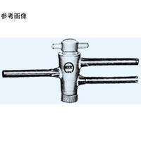 日本理化学器械 一方二管コック(PTFEコック)枝管外径φ10mm 1014-1019 1個 65-8677-46（直送品）