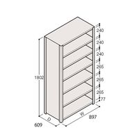 アズワン 軽量棚 ERR密閉型 H1800×W900×D600 有効棚 6段 67-5246-72 1個（直送品）
