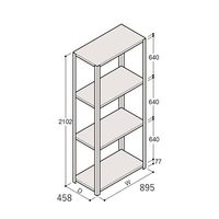 アズワン 軽量棚 ERR開放型 H2100×W900×D450 有効棚 3段 67-5242-21 1個（直送品）