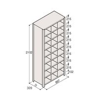 アズワン 軽量棚 ERR仕切型 H2100×W900 ×D300 有効棚 8段 3分割 67-5245-70 1個（直送品）