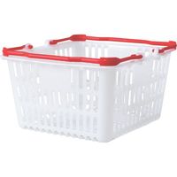 大和産業 買い物かご SLー1 ナチュラル把手レッド 10個セット SL-1-NRRE-10P 1セット(10個) 538-0372（直送品）