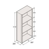 アズワン 軽量棚 ERR密閉型 H2100×W900×D300 有効棚 3段 67-5246-82 1個（直送品）