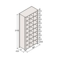アズワン 軽量棚 ERR仕切型 H2100×W900 ×D450 有効棚 8段 3分割 67-5245-72 1個（直送品）