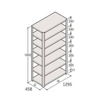 アズワン 軽量棚 ERR開放型 H1800×W1200×D450 有効棚 6段 67-5242-12 1個（直送品）