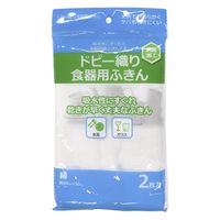 ドビー織り 食器用ふきん 抗菌加工 吸水性がよく乾きが早い 綿100% 約40×50cm 1パック（2枚入）有本カテイ