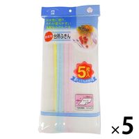 食卓用 台所ふきん 吸水性に優れ 汚れが落ちやすい 3色アソート（ピンク・ブルー・イエロー）1セット（1パック（5枚入）×5）有本カテイ