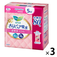 ロリエ さらピュア吸水 超吸収スリム 5cc 大容量サイズ 1セット（80枚入×3パック） 花王
