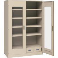 トラスコ中山 TRUSCO スーパーヘビーキャビネット 窓・4枚棚・引出小4個 SHC-604M4S-A 1台 585-6966（直送品）