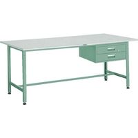 トラスコ中山 TRUSCO 軽荷重作業台(300kg)AE型 1500X900XH740 2段引出付 グリーン色 AE-1509F2 1台（直送品）