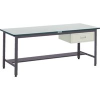 TRUSCO 中荷重作業台(500kg)AEW型 1200X750XH740 1段引出付 ダークグレー色 AEWR-1275F1 1台（直送品）