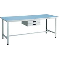 TRUSCO 軽荷重作業台(250kg)BE型 1800X750XH740 薄型1段引出付 ホワイト色 BER-1875UDK1W 1台（直送品）